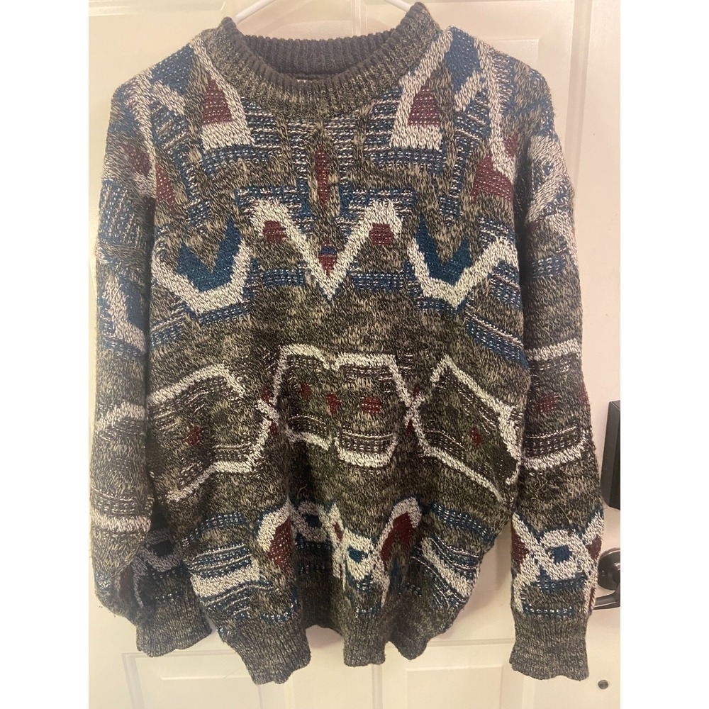 CAMBIO Patterned Turtleneck Sweater Women's M Wool Blend Made in Italy Vintage